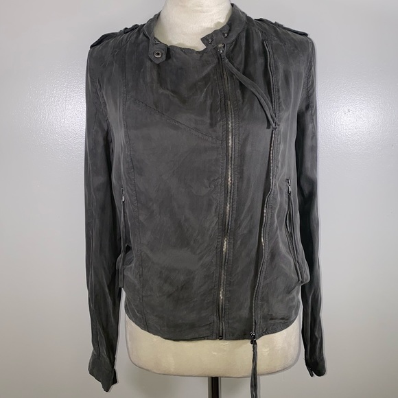 Blank NYC lightweight off center zip front jacket size XS gray - Picture 2 of 11